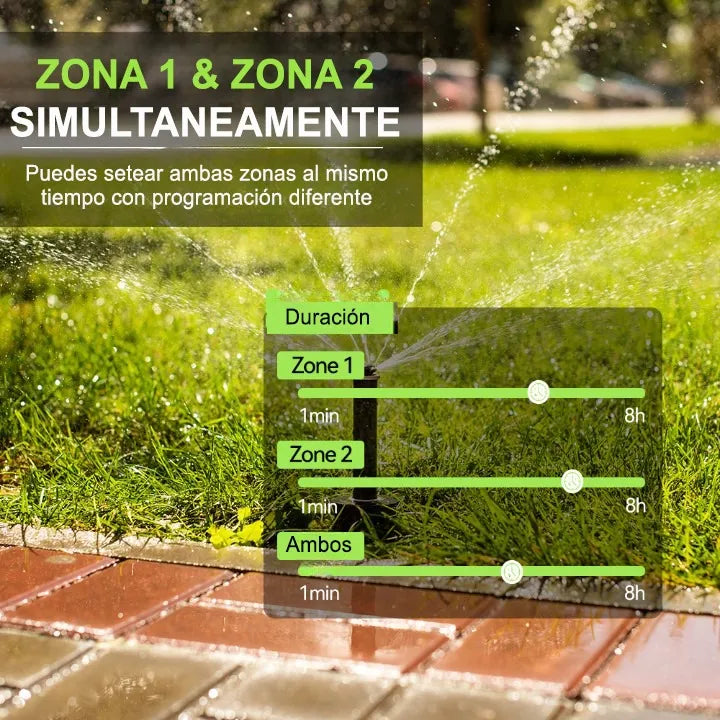 Programador De Riego Automático Doble 2 Zonas Goteo Canilla