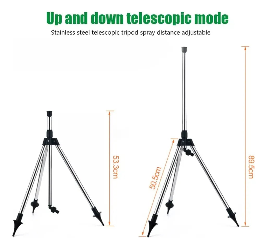 Aspersor Impacto Bronce 1/2 + Trípode Aluminio, Kit De Riego