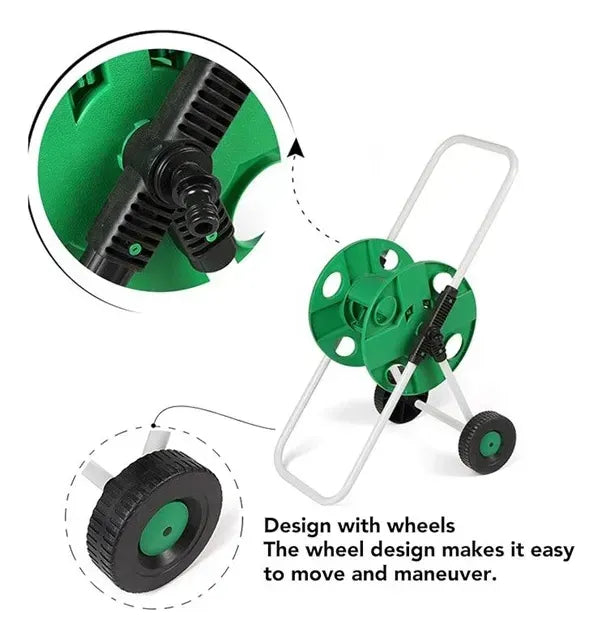 Carretel De Manguera Carro Porta Enrollador Riego 45 Metros