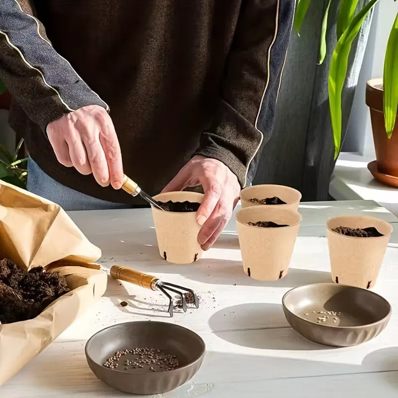 100 Macetero Biodegradable 8x8cm Orgánico Almácigo/cultivo