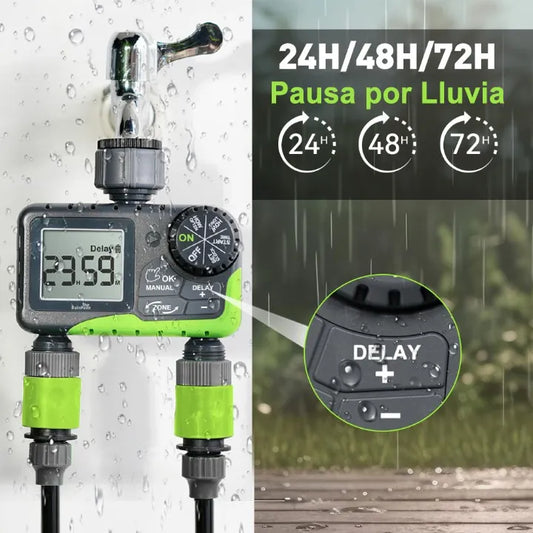 Programador De Riego Automático Doble 2 Zonas Goteo Canilla