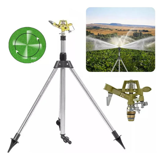 Aspersor Impacto Bronce 1/2 + Trípode Aluminio, Kit De Riego