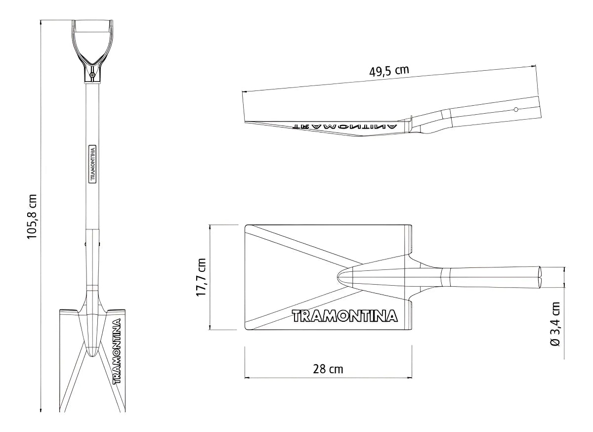 Pala Recta Mango Madera 71 Cm Tramontina
