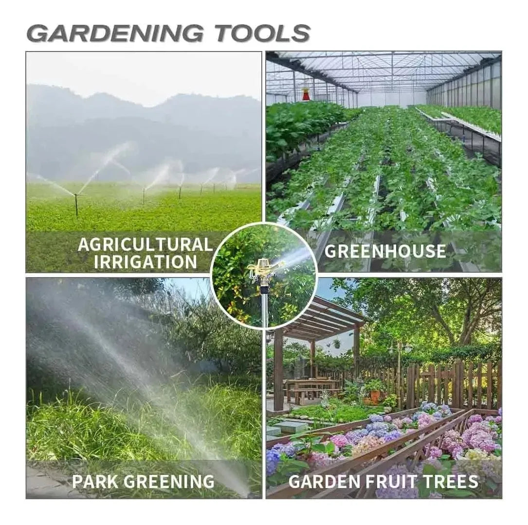 Aspersor Impacto Bronce 1/2 + Trípode Aluminio, Kit De Riego