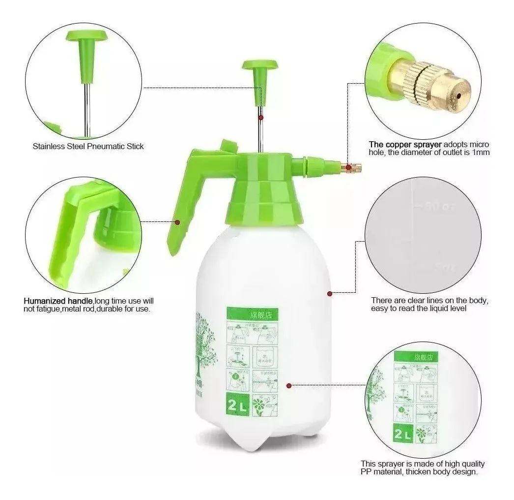 Rociador Pulverizador De Agua 2lts Fumigador Manual Jardín